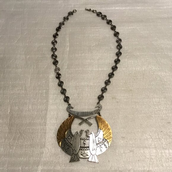 Vintage ART Arthur Pepper Egyptian Revival Vulture Goddess Necklace - Picture 9 of 13